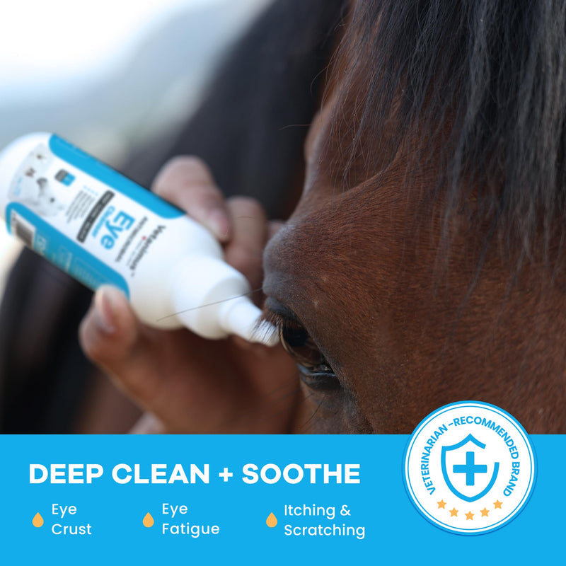 Eye Cleanser 150ml/5 fl.oz for Horses and Ponies Deeply Cleans Foreign Particles Moisturizing Eye Cleanser 1 Bottle - PawsPlanet Australia