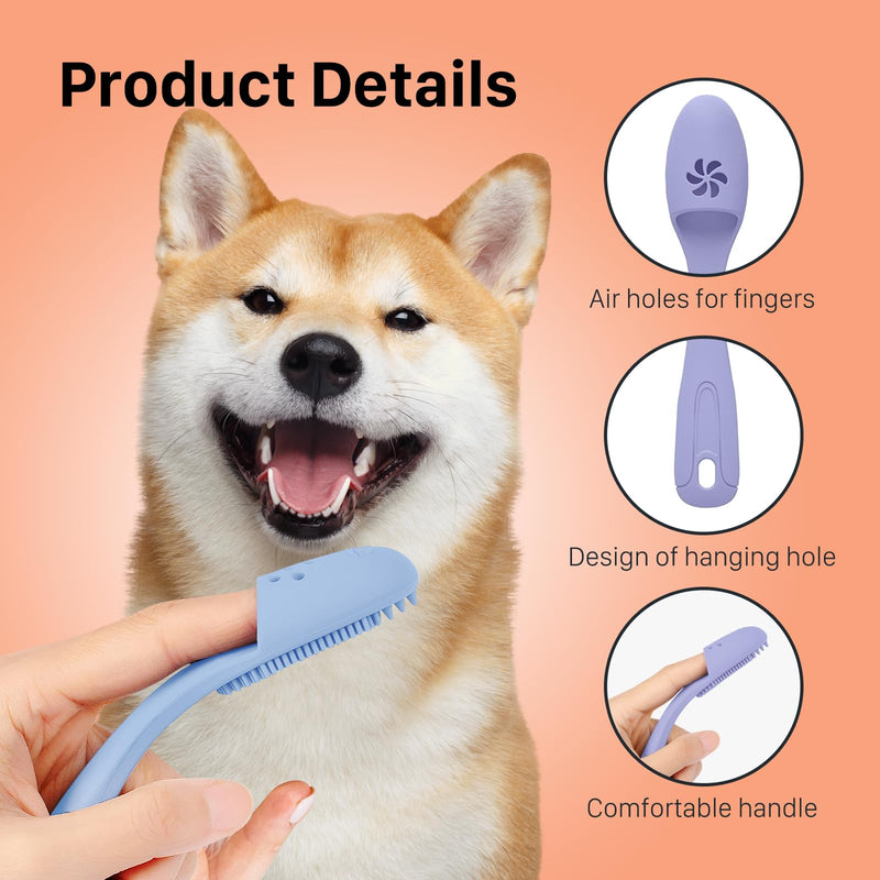 Dog Finger Toothbrush, Dog Tooth Brushing Kit with Food Grade Silicone, Keep Dog's Mouth Clean and Reduce Gum Disease, Teeth & Gums Care Kit for Dogs, Cats, and Pets (Pack of 5)