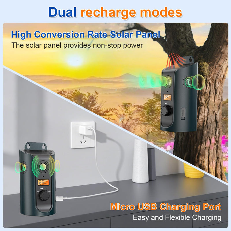 Ultrasonic Anti Barking Device for Dogs, Dog Bark Alarm Deterrent Devices with Solar & USB Charging, 3 Modes Dog Barking Silencer up to 50 FT, Stop Dog Barking Control Device, Bark Box - PawsPlanet Australia