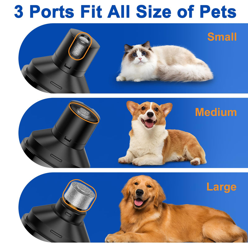 Dog Nail Grinder, Quiet and Low-Vibration Dog Nail Trimmers for Large Dogs, Medium, Small Dogs Cats Pets, Upgrade Professional Electric Pet Paws Toenail Grooming Tool Black - PawsPlanet Australia