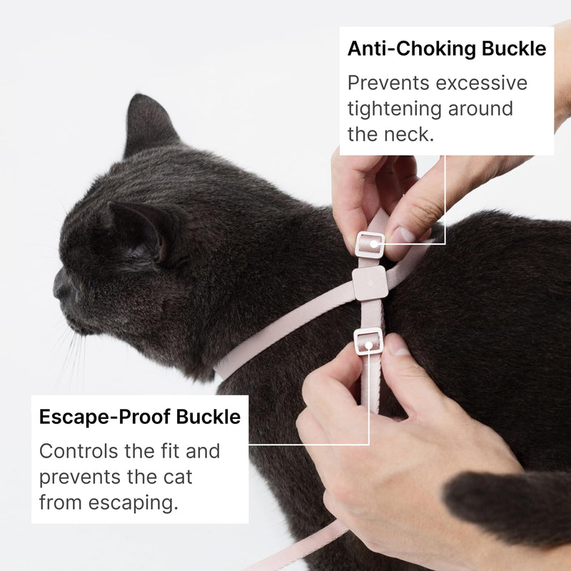 Cat Harness and Leash Set, Escape Proof Cat Harness Lightweight Leash with Padded Handle, Adjustable Leash Harness for Kitten>4lbs Small Large Cats Walking Training (Blush Pink, S) Blush Pink - PawsPlanet Australia