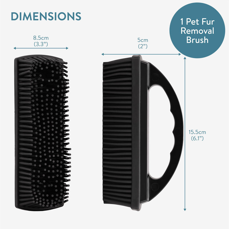 Navaris Pet Hair Remover Brush - for Multiple Surfaces Including Furniture, Carpets, Clothes - Dog and Cat Quick Easy Fur Remover with Handle - 15.5 x 8.5 x 5cm (6.1" x 3.3" x 2") - PawsPlanet Australia