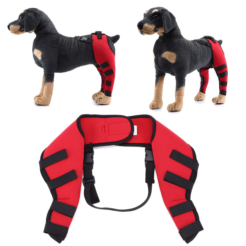 GLOGLOW 1 Pair Dog Hind Leg Braces, Dog Rear Leg Hock Wraps Canine Elbow Protector for Ligament Injuries Sprains(Red L) Boots - PawsPlanet Australia