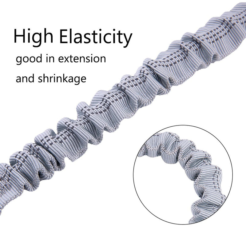 Yangbaga Dog Leash Extender, Shock Absorber Bungee Leash Attachment, Durable Nylon Dog Tie Out Extension with Stainless Steel Swivel Clips Grey for dogs 20lbs < 60lbs - PawsPlanet Australia