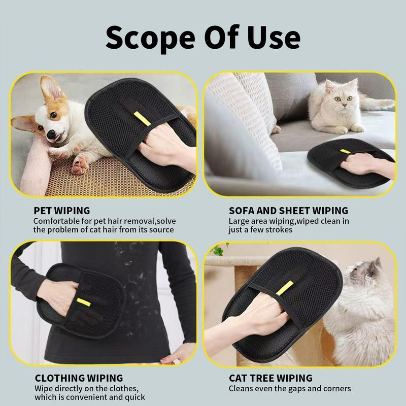 2 Pcs The magic brush pet hair remover kivori pet hair removal gloves Electrostatic pet hair remover glove Washable Reusable Cat & Dog Hair Remover for Couch, Furniture, Carpet,Clothing,Car Seats - PawsPlanet Australia
