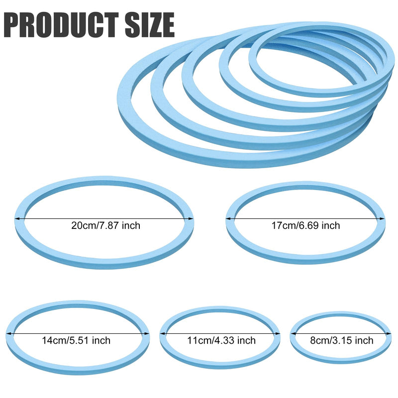 5pcs Aquarium Floating Plant Rings, Foam Round Fish Feeding Rings 5 Size Floating Plant Corral Fish Tank Food Ring Keep Floating Plants in Place (Blue) - PawsPlanet Australia