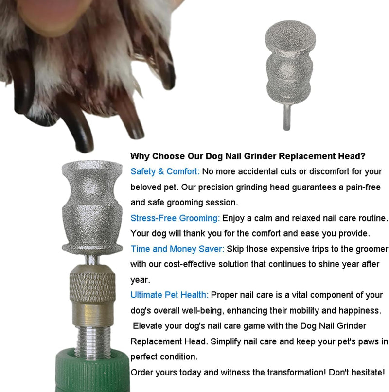 Diamond Pet Dog Nail Grinder Replacement Heads for Dremel Dog Nail Grinder Attachment kit,1/8'' Nail Claw Care Grooming Rotory Wheel for Dremel Animals Pet Dog Nail Grinder Attachment （Large） - PawsPlanet Australia