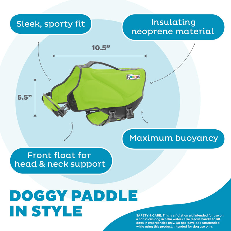 Outward Hound Dawson Swim Green Dog Life Jacket, Small - PawsPlanet Australia