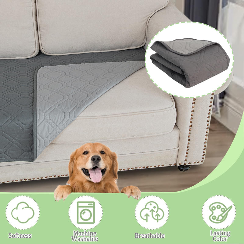 54x82 Inch Waterproof Dog Bed Cover Pet Blanket, Couch Cover for Dogs,Pets,Cats Washable Non-Slip Backing Reversible, Dark Gray/Light 54" X 82" - PawsPlanet Australia