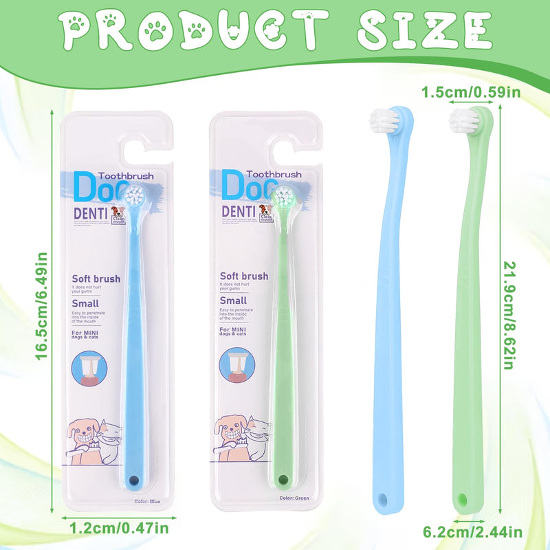2 PCS Small Dog Toothbrush, Small Dog and Cat Toothbrush Kit, Mini Head Soft Deep Teeth Cleaning Brushes for Puppy Kitten Tiny Pets - PawsPlanet Australia