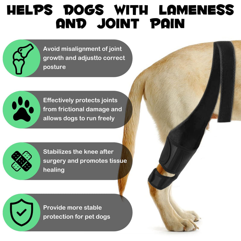 Dog Knee Brace, Dog Leg Brace for ACL Support with Cruciate Ligament Injury, Knee Cap Dislocation, Joint Pain and Muscle Sore, Adjustable Dog ACL Brace with 10 Side Stabilizers, Pet Brace (L) L - PawsPlanet Australia