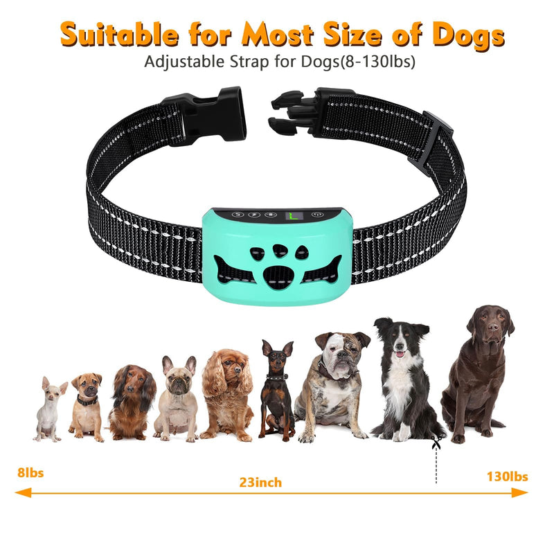 Dog Bark Collar, Anti Bark Collars for Large Medium Small Dogs with 7 Level Sensitivity Adjustable and 4 Stop Barking Modes, Rechargeable Bark Collar No Shock for Dogs with Beep Vibration Shock yellow green - PawsPlanet Australia