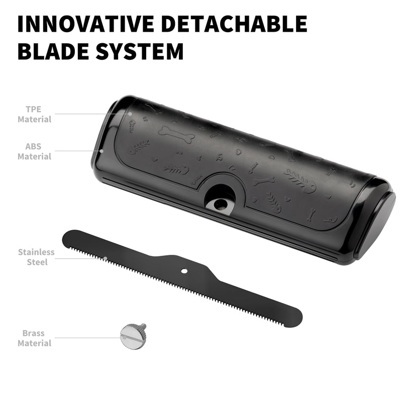 Deshedding Brush & Shedding Blade for Dogs & Cats, Wide Micro-Tooth Metal Blade Edge with Replaceable Blade, Undercoat Grooming Tool for Short & Medium Coats, Black - PawsPlanet Australia