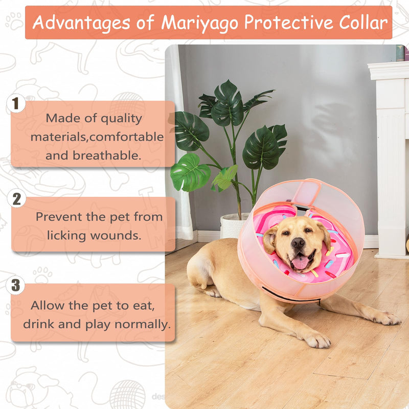 Inflatable Dog Cone Collar with Enhanced Anti-Licking, Soft Neck Donut for Dogs Cats, Recovery Pet Cone Collar After Surgery for Large Medium Small Dogs (Donut Pink2, Large) Donut Pink2 - PawsPlanet Australia