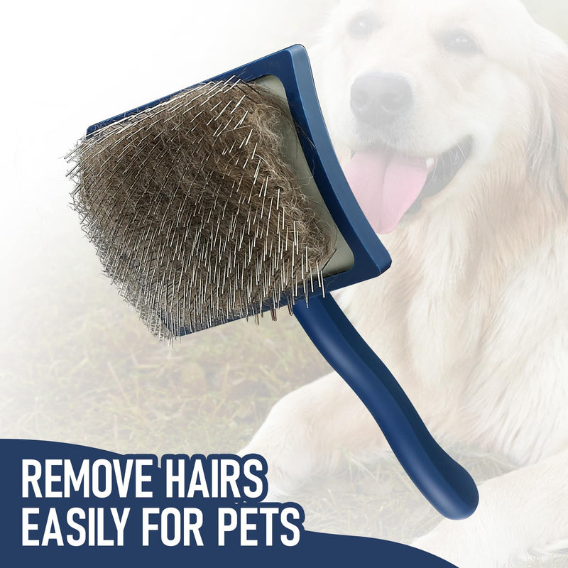 Slicker Brush for Dogs & Cats, Multi-Functional Deshedding Brush for Long Curly Hair, Soft Gentle Grooming Tool for Goldendoodles Poodles for Home Daily Care, Outdoor Walks & Travel Use