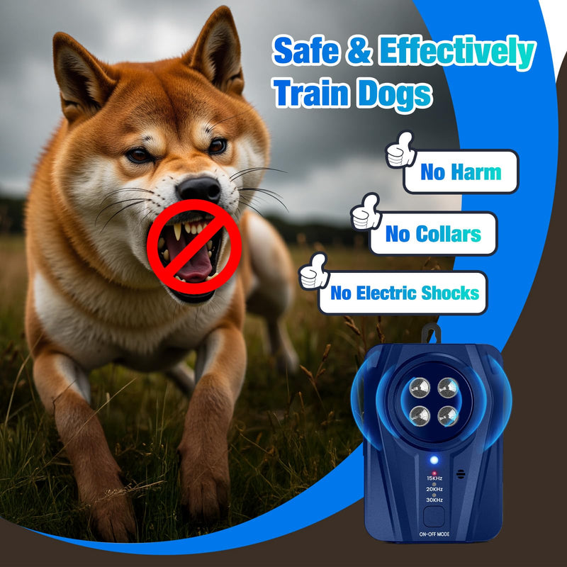 Dog Bark Deterrent Devices, Automatic Anti Barking Device with 4 Ultrasonic Transmitters Long Range 50FT, 3 Mode Rechargble Barking Control Devices, Effective Stop Bark Box Outdoor & Indoor
