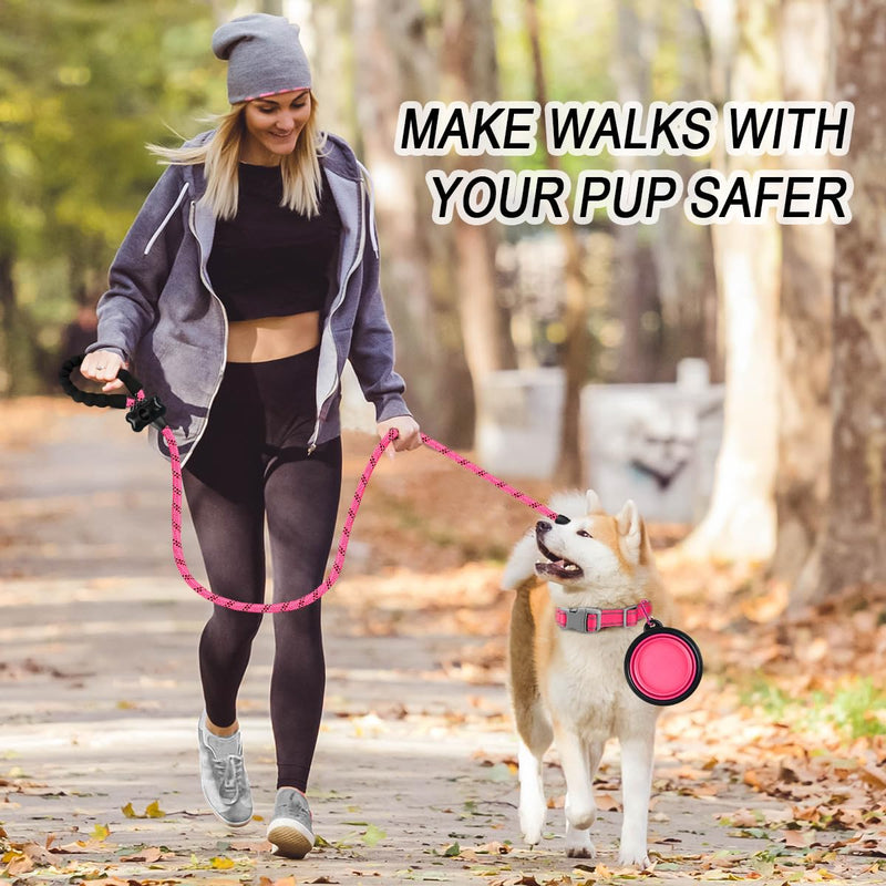 BARKBAY Dog Leashes for Large Dogs Heavy Duty Dog Leash 4/5/6 FT with Comfortable Padded Handle and Highly Reflective Threads for Medium Large Dogs Walking Training Running (5FT-1/2'',Pink) 5 Feet Pink