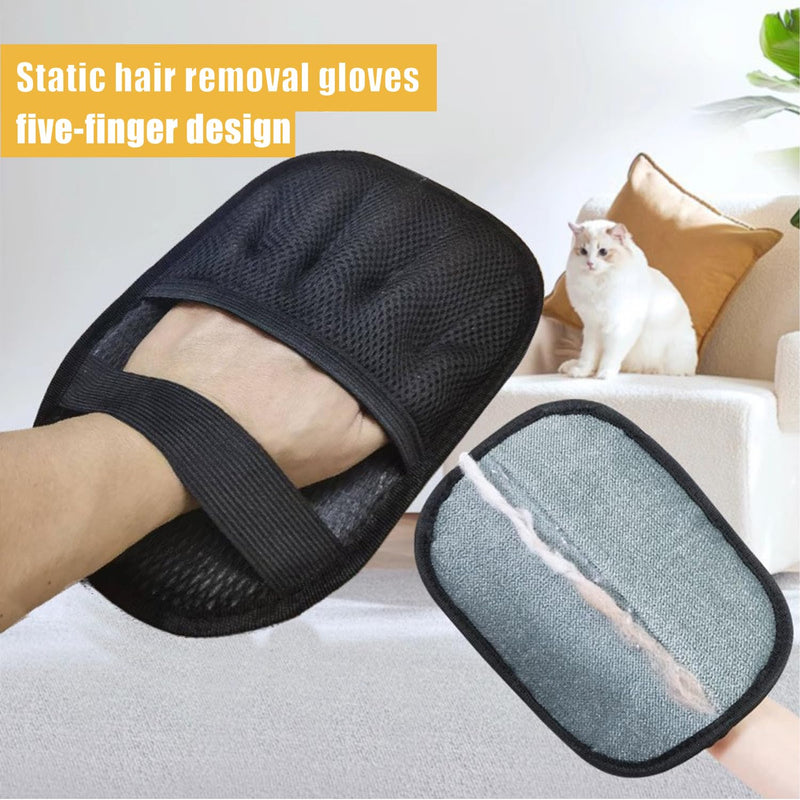 2-Pack Pet Hair Removal Glove, Five-Finger Static pet Hair Gloves, Reusable cat and Dog pet Hair Removal Tools - PawsPlanet Australia