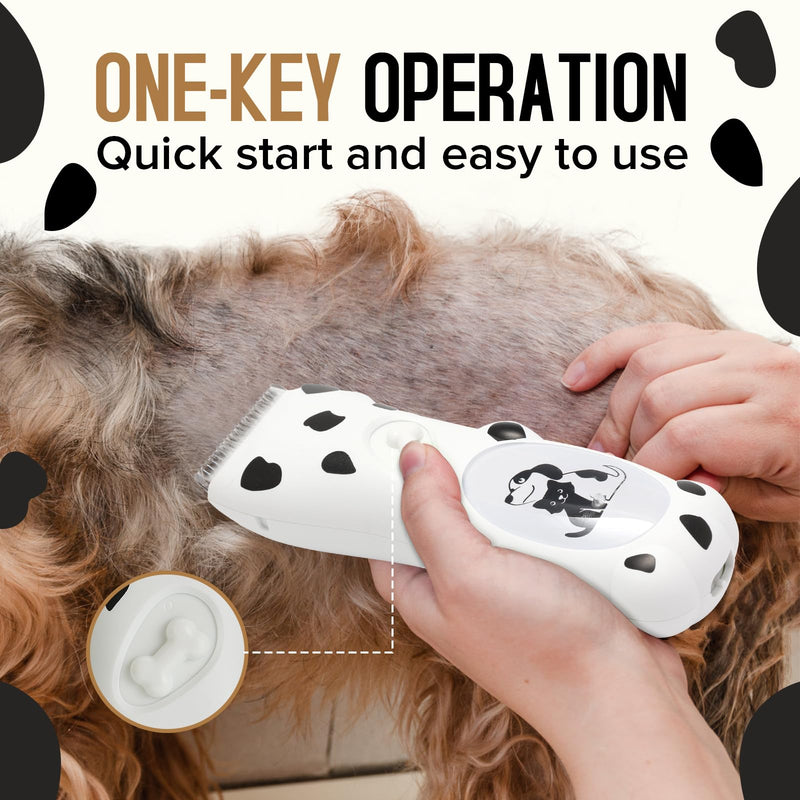 Low Noise Cordless Dog Trimmer Clipper Pet Grooming Kit for Matted Hair Professional Dog Razor for Small and Medium Animals 998 White - PawsPlanet Australia