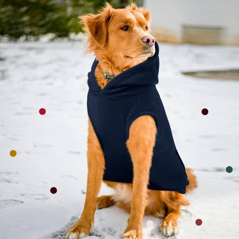 IECOii Dog Sweatshirt for Large Dogs,Hooded Fleece Dog Vest with Leash Hole,XXXL Dog Sweater Large Size Dog Winter Clothes,Large Breed Dog Sweatshirt Dog Hoodies,Labrador,Golden Retriever,Blue,3XL XXX-Large Blue - PawsPlanet Australia