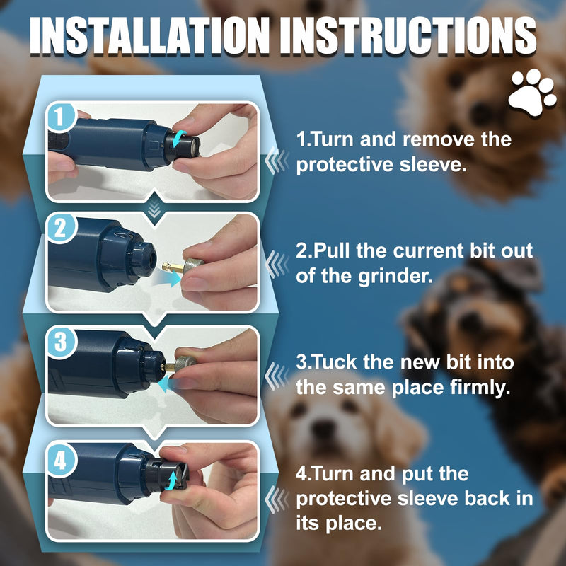 Dog Nail Grinders for Dogs Claws, Silent Groom Pro Dog Nail Trimmer with LED Light & 5 Speeds, Quiet & Efficient Pet Grooming for Dogs and Cats - PawsPlanet Australia
