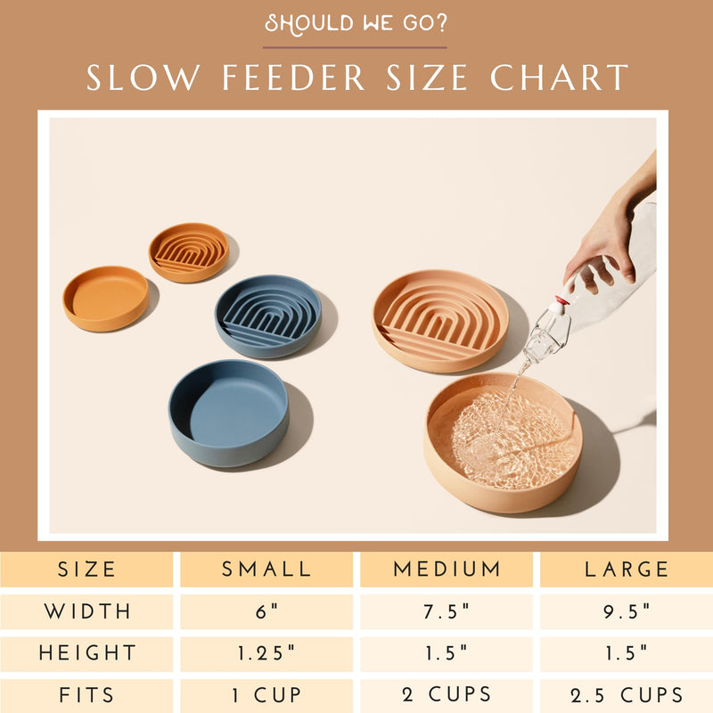 The Slowdown Bowl - Silicone Slow Feeder, Slow Eating, Modern Lick Mat Design, Reduces Gulping, Dishwasher Fit, for All Cat & Dog Breeds, Mealtime Challenge, Small-Spruce Spruce - Rainbow Design - PawsPlanet Australia