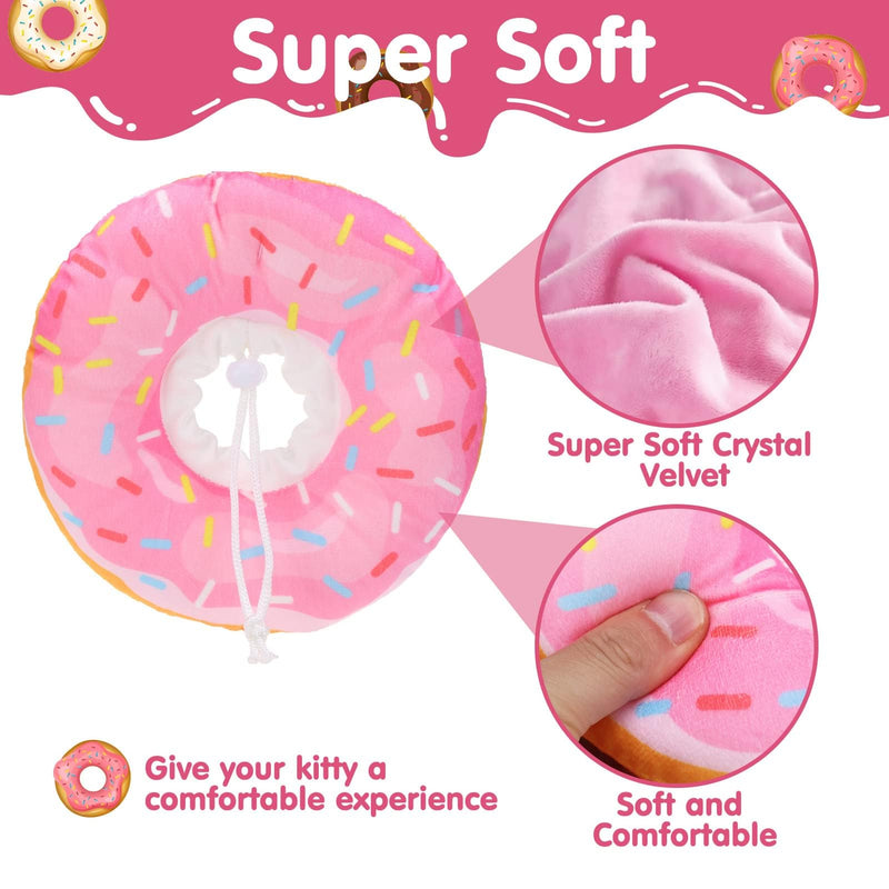 BINGPET Cat Cone Collar Soft,Donut Cat Small Dog Recovery Collar,Wound Healing Protective Cone Surgery Elizabethan Collars,Adjustable Protective Pet Cat Cones After Surgery for Kittens &Small Pets Light Pink Small(Neck:5"-8.6") - PawsPlanet Australia
