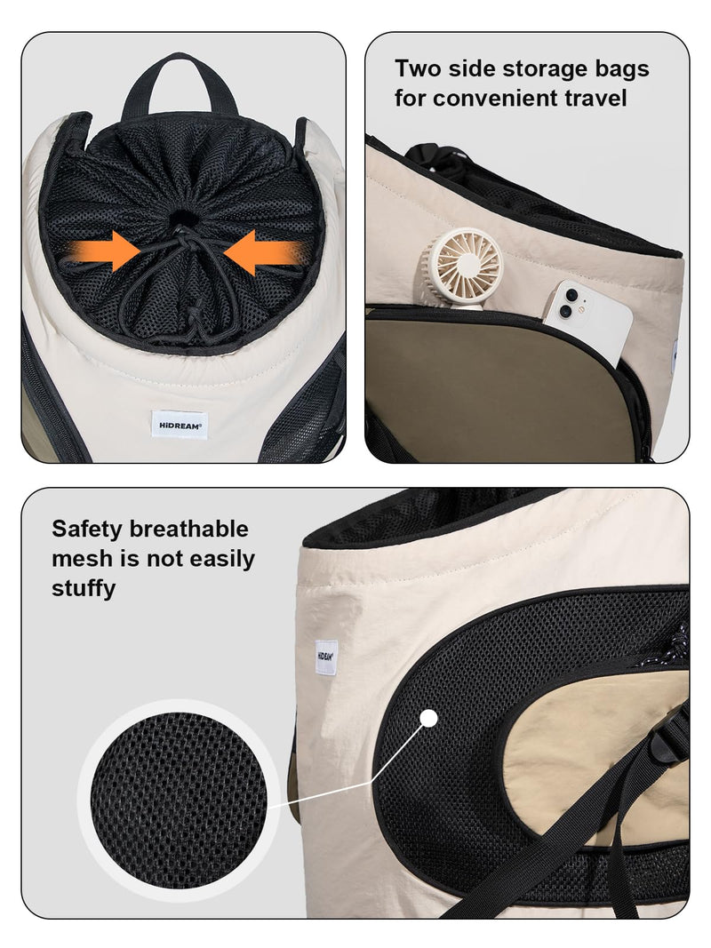 Dog Carriers for Small Dogs,Dog Backpack with 2 Pocket for Travel,Comfortable Dog Front Carrier Suitable for Dogs 8-18 pounds Machine Washable (Beige) Medium - PawsPlanet Australia