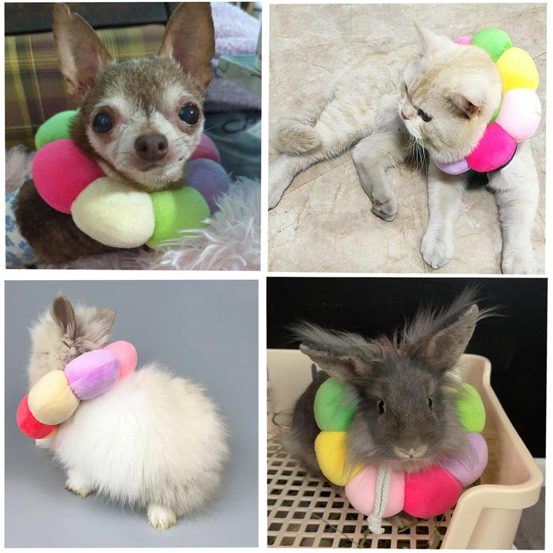 Rabbit Cat Cone Collar Soft,Adjustable Cat Recovery Wound Healing Accessory,Cats Cones to Stop Licking,for Chinchilla,Guinea Pigs,Bunny,Kitten Donuts Collar After Surgery(X-Small) X-Small