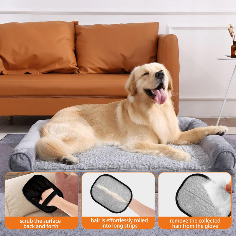 2-in-1 Flea Comb & Electrostatic Glove Set for Cats & Dogs | Removes Fleas, Tangles, Loose Hair & Dander | Bonus Pet Hair Remover for Furniture, Carpet & Bedding - PawsPlanet Australia