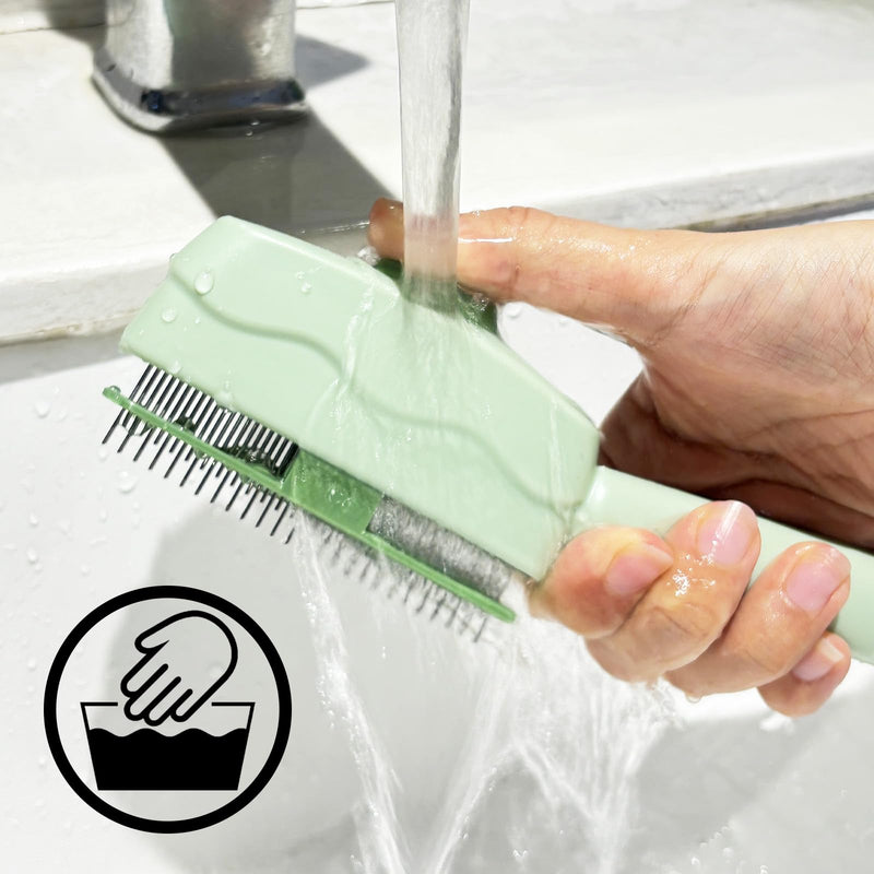 Pet Grooming Comb Cat Brush Ergonomic Angled Handle for Comfortable Brushing, Self-Cleaning Comb for Cats & Dogs - PawsPlanet Australia