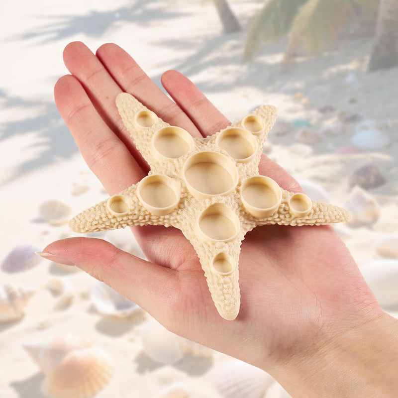 11 Grids Hermit Crab Food Dish, 2 Pack Starfish Shape Hermit Crab Food Bowl, Reptile Water Dish Tank Accessories Beige - PawsPlanet Australia