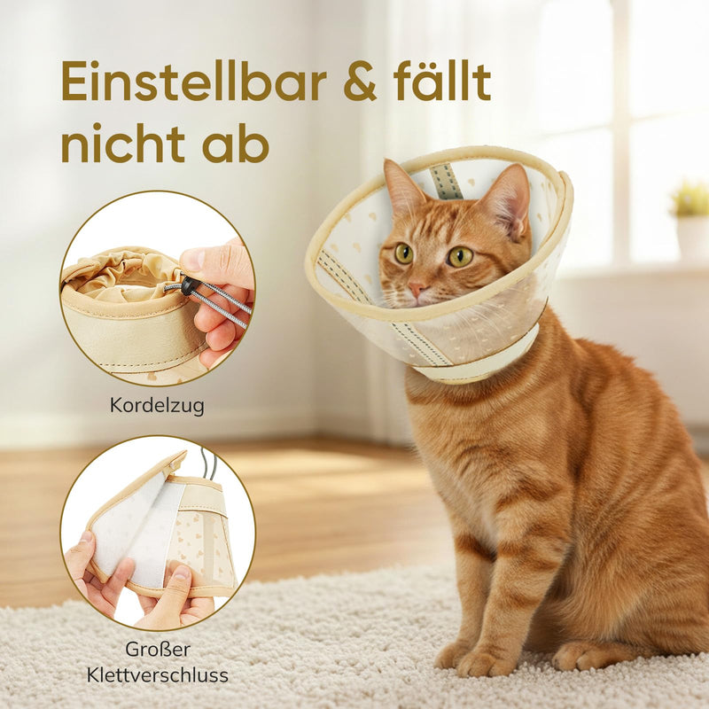 Supet Soft Cat Neck Brace, Air Mesh Recovery Collar for Pets After Surgery to Prevent Licking, Adjustable Alternative to Elizabethan Crush for Small Kittens S love