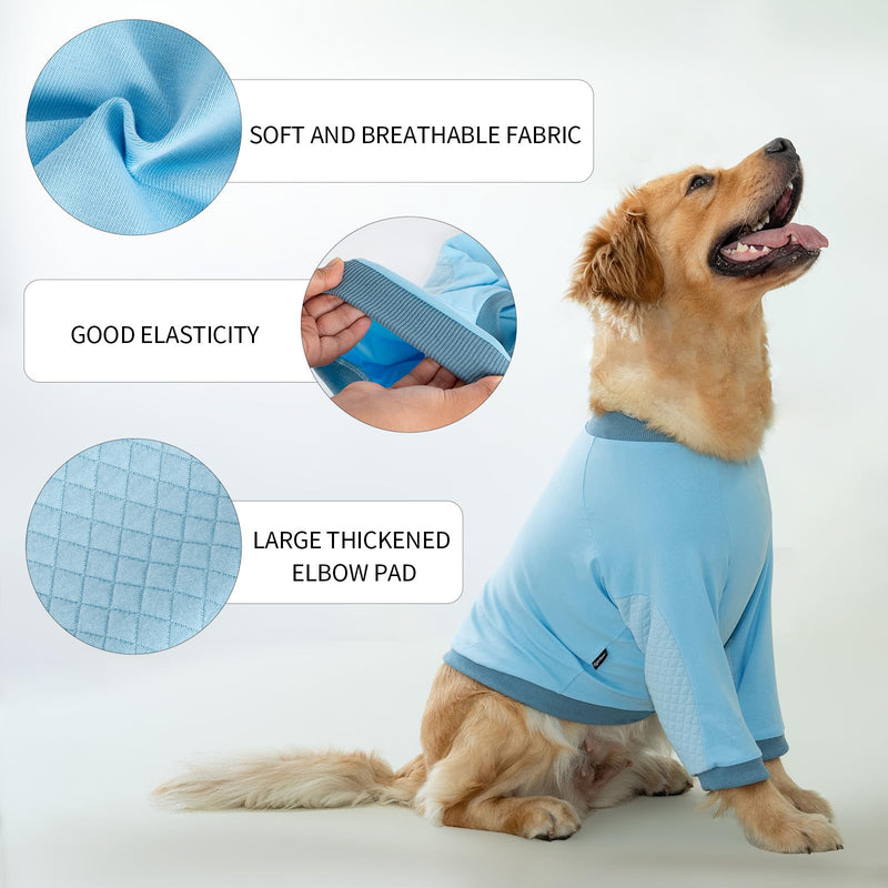 Dog Recovery Sleeve with Elbow Protector, Recovery Suit for Dog Front Legs, Pet Long Sleeve Suit to Stop Licking, Soft Breathable Cone Collar Alternative for Male Female, Blue, M