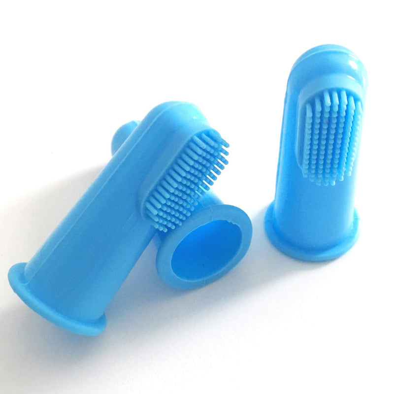 Pet Republique Dog Finger Toothbrush Set of 6 - Dental Hygiene Brushes for Small to Large Dogs, Cats, and Most Pets - Small Size Finger Opening Blue 6 Count (Pack of 1)