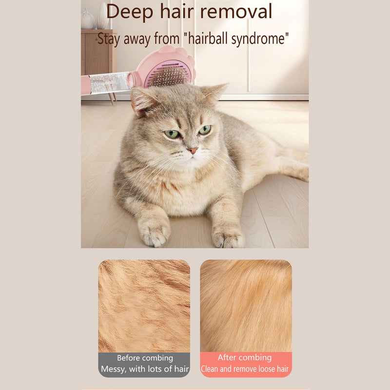 Cat Steam Hair Removal Brush, Cat and Dog Cleaning Brush, Suitable for Cats with Long and Short Hair (White) White - PawsPlanet Australia