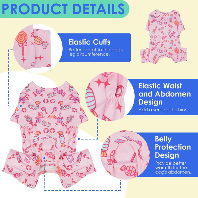 MIGOHI Sweet XS Dog Pajamas, Dog Onesie for Small Dogs | Stretchy & Lightweight Doggy Clothes, Cute Warm Jumpsuit for Puppy, Summer Nightwear, Pink, XS XS(6-10 lbs) - PawsPlanet Australia