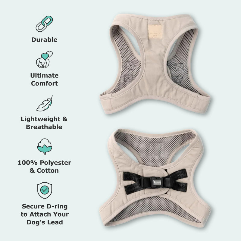 FuzzYard Life Step in Dog Harness | Size XL | Stylish Premium Cotton Design in Sandstone Perfect for Everyday Walks Extra Large - PawsPlanet Australia
