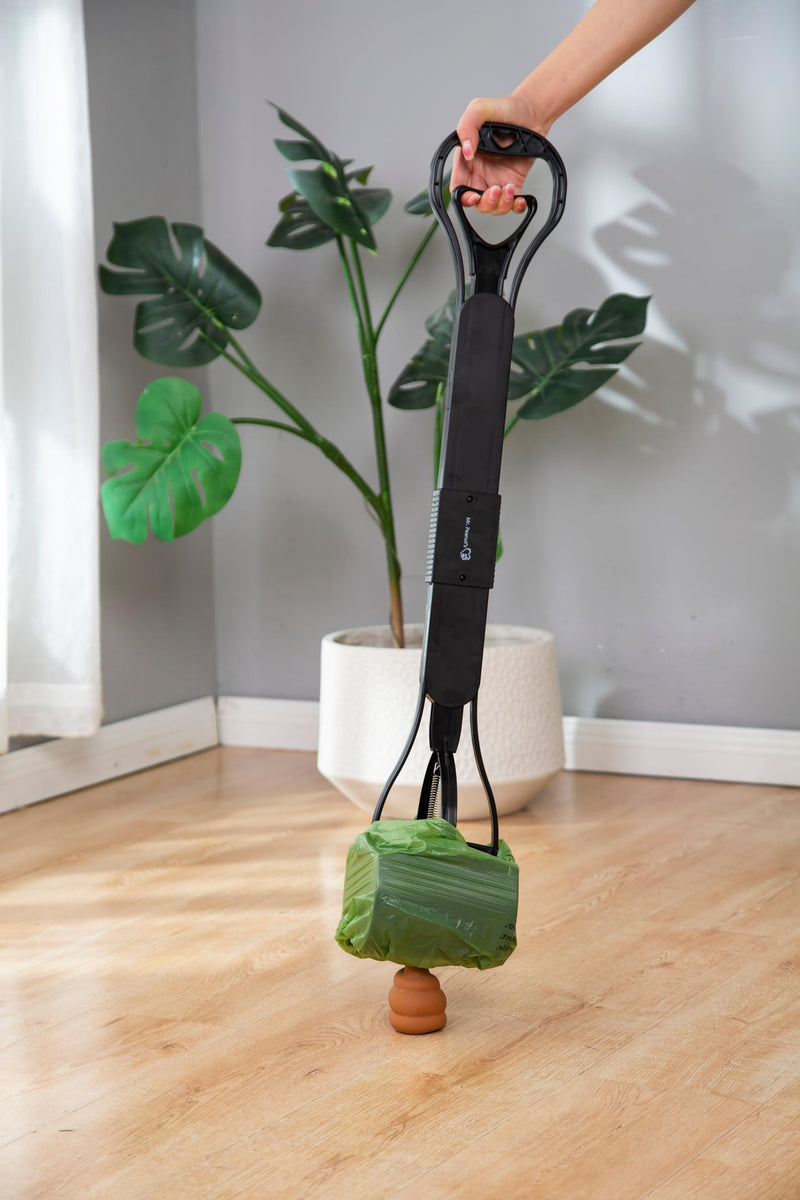Mr. Peanut's 32" Tall Profile Pooper Scooper, Heavy Duty ABS Frame & Bin, Durable Double Spring Clamp, Lightweight Design, Simple One Step Assembly - PawsPlanet Australia