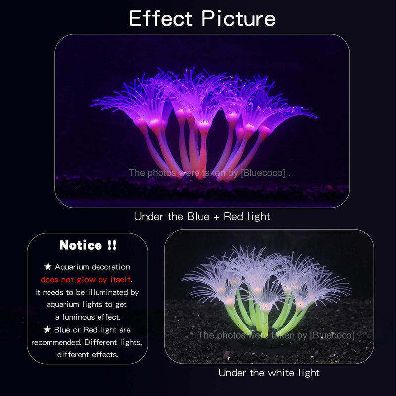 Soft Silica Gel Moves Naturally with Water Flow, Aquarium Decorations Glow in The Dark, Glowing Coral Ornaments for Fish Tank Decorations (Yellow, Sunflower) Yellow - PawsPlanet Australia