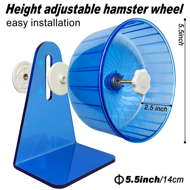 Hamster Wheel,Silent Wheel,Super Silent Hamster Exercise Wheels,Silent Hamster Wheel,Adjustable Stand Hamsters Exercise Wheels,Quiet Rat Wheel (Φ 5.5 inch, Blue) Φ 5.5 inch - PawsPlanet Australia
