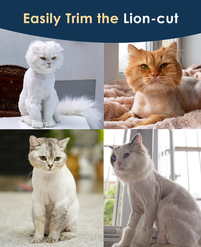 oneisall Quiet Cat Clippers for Matted Hair,Multi-Set Cat Hair Trimmer, Cat Grooming Kit, Cordless Cat Shaver and Paw Trimmer for Long Hair,Pet Clippers for Cats - PawsPlanet Australia