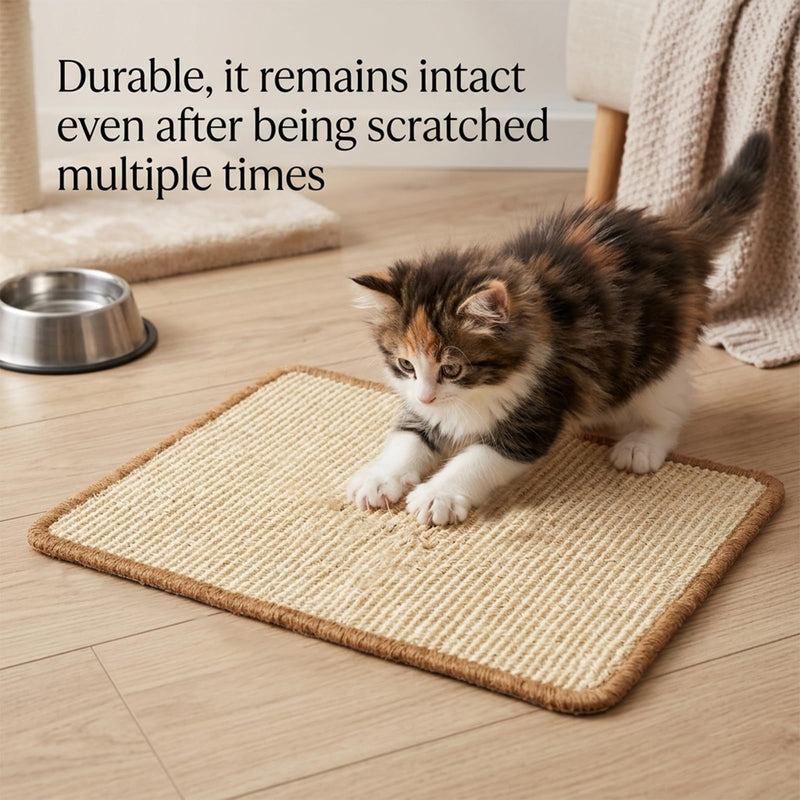 2 Pack Rabbit Scratching Mats with 8 Pcs Rug Grips, 15.7x23.6 Inch Sisal Bunny Scratch Pads for Cages, Claw & Teeth Care, Bedding for Biting, Sleeping & Resting - for Guinea Pigs & Small Pets - PawsPlanet Australia
