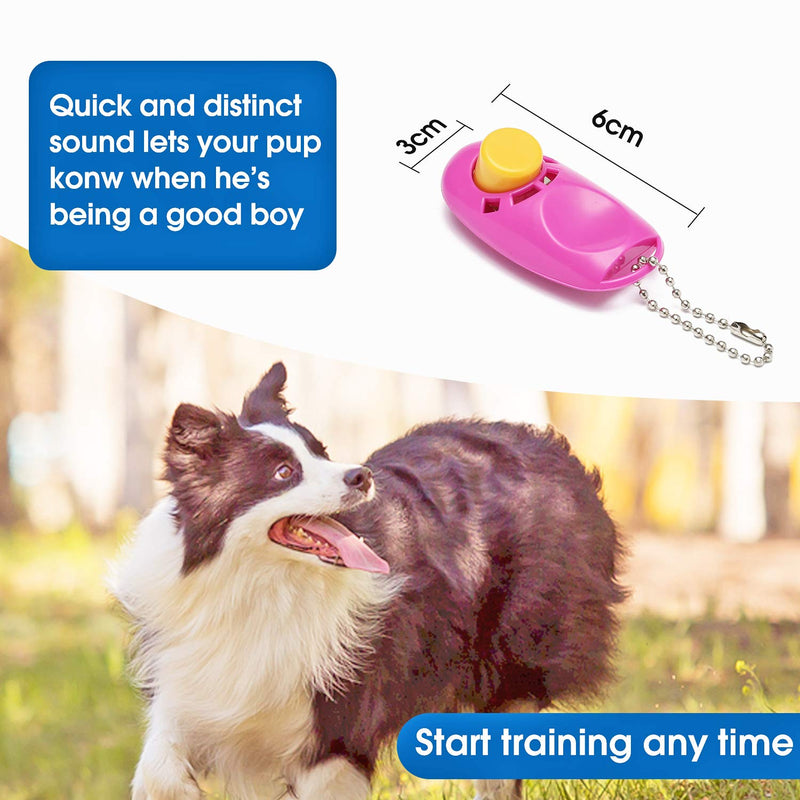 BAAPET 15/20/30/50/100 ft Long Dog Training Leash with Clickers for Small, Medium and Large Dogs or Cats (20 Feet, Pink) 20 Feet - PawsPlanet Australia