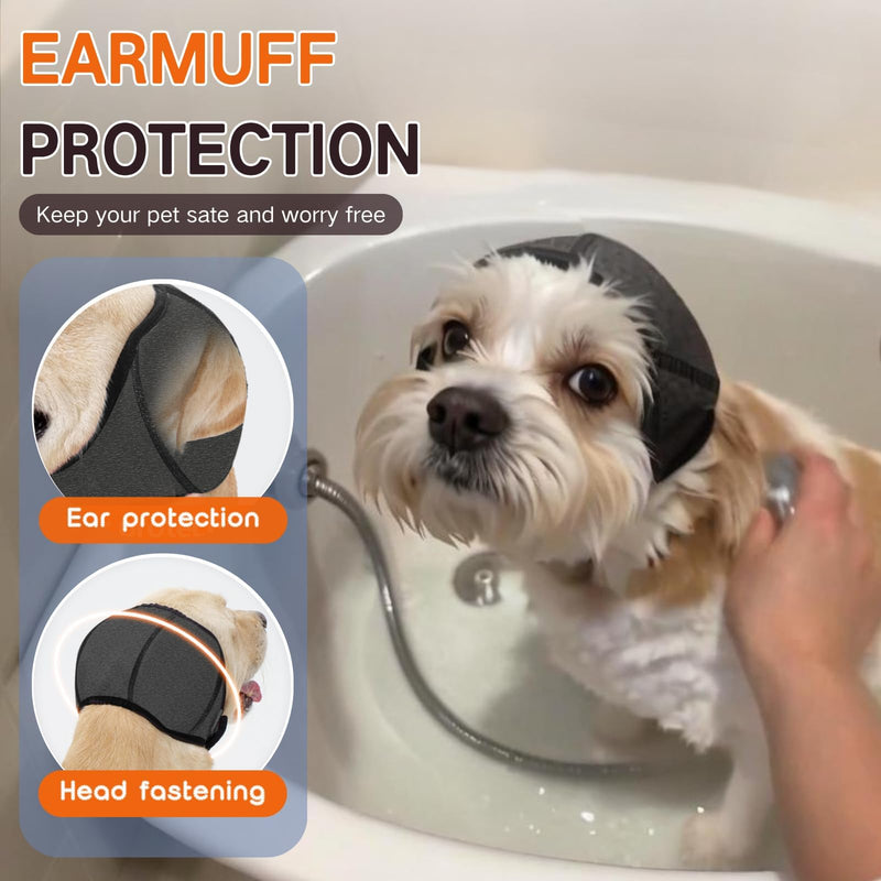 Dog Bath Earmuffs, Waterproof Swimming Ear Protection Cover with Noise Reduction, Breathable & Adjustable Dog Ear Protection Against Dirt, Insects (Teal M) teal
