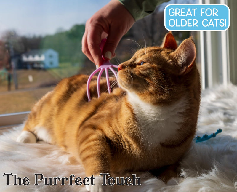 The Purrfect Touch - 5 Finger Cat Massager Wand – Pack of 2 - Gentle Pet Grooming Tool for Cats and Small Pets - Ergonomic Handle, Soft, Relaxing Massage that Cats Love! - PawsPlanet Australia