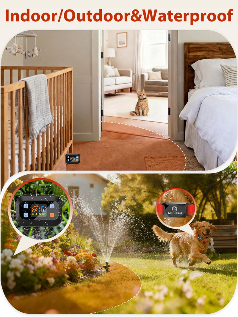 MIMOFPET Extra Outdoor Indoor Wireless Pet Barrier Transmitter for Cats Dogs, Waterproof Transmitter Only,Black
