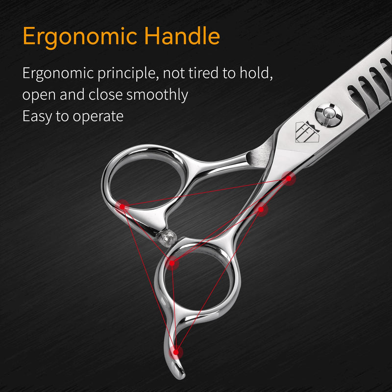 Dog Grooming Scissors: Professional Grooming Scissors for Pet High Precision CNC-Cut Blades, Silver (Chunker, 7") Chunker 7"