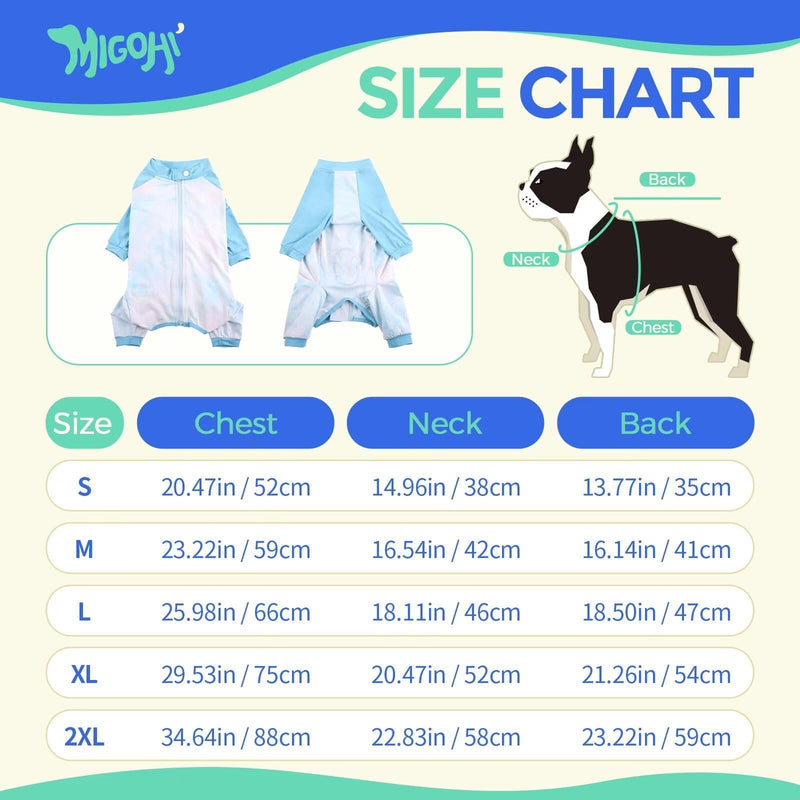 MIGOHI Full Body Dog Recovery Suit,Breathable Recovery Suit for Female Male,Dog Onesie,Anti-Licking Dog Pajamas Suit,Dog Surgery Suit Female Spay,Surgical Recovery Suit for Small Dogs,S,Blue Blue - PawsPlanet Australia