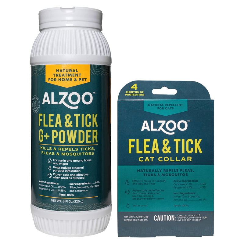 Flea & Tick Cat Collar and Flea & Tick G+ Powder, 100% Plant-Based Active Ingredients